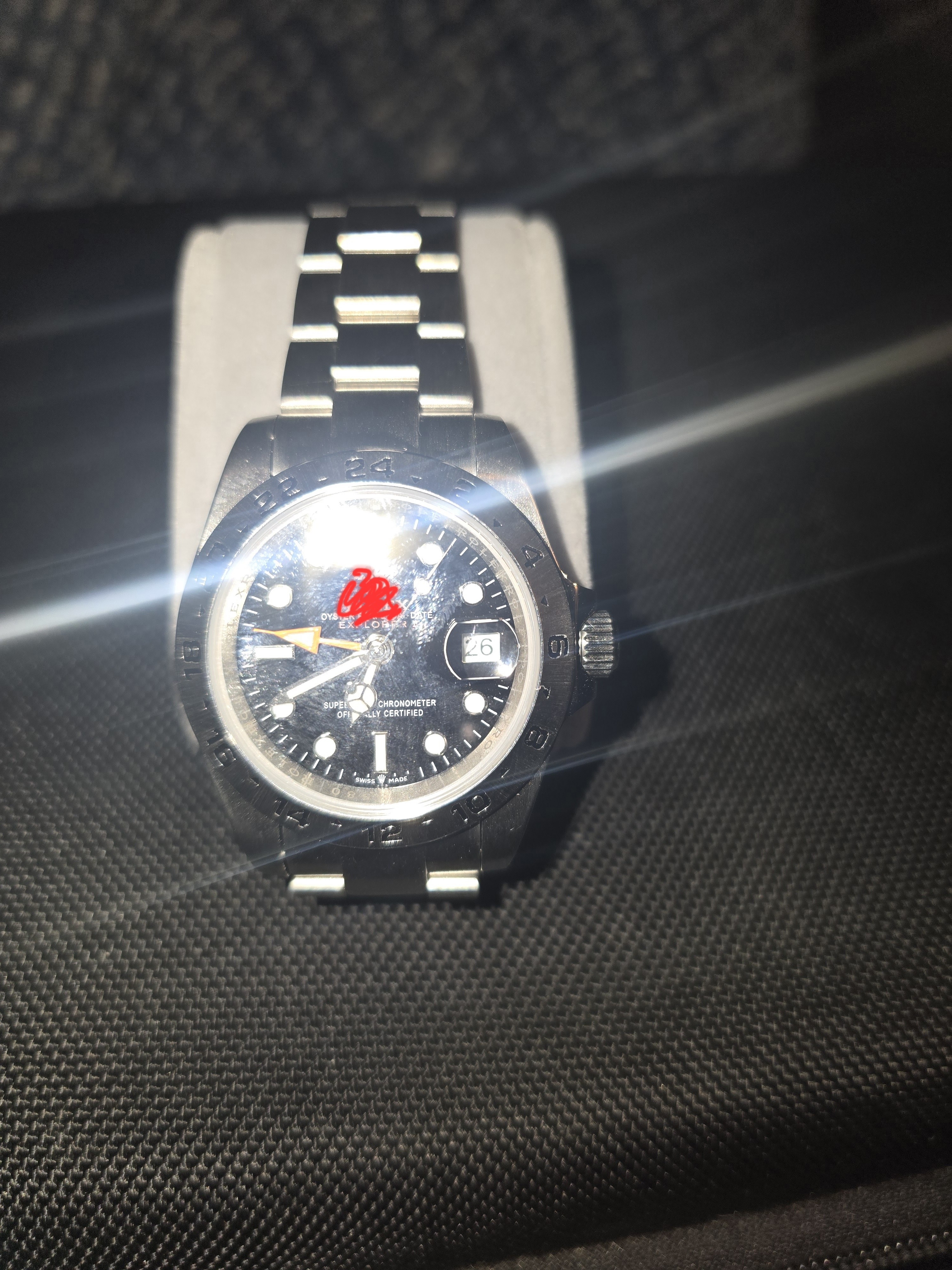 Stainless Steel Mens Wristwatch  Black Dial